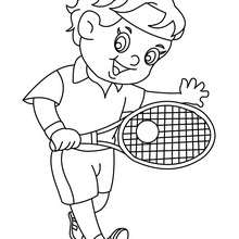 Desenho de um jogador de tênis fazendo um backhand para colorir