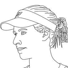 Desenho da Elena Dementieva jogando tênis para colorir