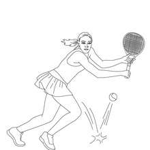 Desenho de uma jogadora de tênis para colorir