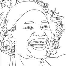 Desenho da  jogadora de tênis Serena Williams para colorir