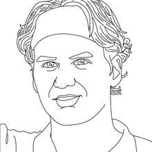 Desenho do  jogador de tênis Roger Federer para colorir