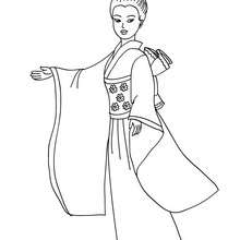 Desenho de uma Princesa Japonesa para colorir online