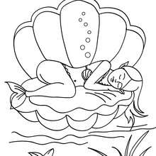 Desenho de uma sereia dormindo para colorir