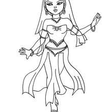 Desenho de uma bela Princesa da Pércia para colorir