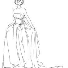 Desenho de uma Princesa com uma coroa para colorir online