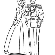 Desenho de um casal principesco para colorir