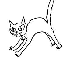 Desenho de um gato preto para colorir