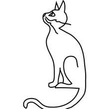 Desenho de um gato preto engraçado para colorir