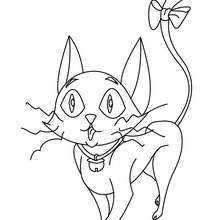 Desenhos para colorir de desenho de um gato preto engraçado para colorir  