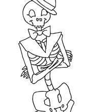 Desenho de um esqueleto engraçado para colorir