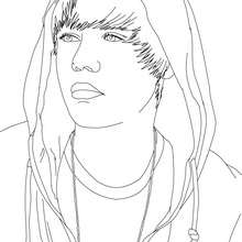 Desenho do rosto do Justin Bieber para colorir