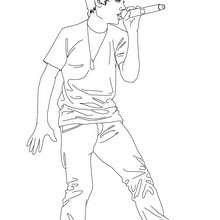 Desenho do famoso cantor Justin Bieber para colorir