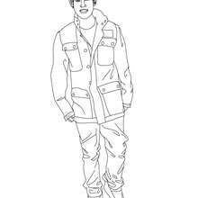Desenho do Justin Bieber em pé para colorir