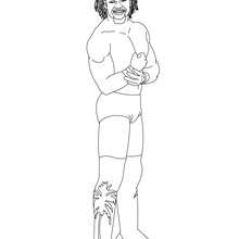 lutador de wrestling, Desenho do lutador Kofi Kingston para colorir