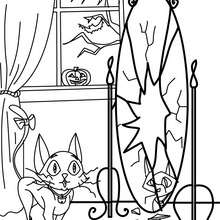 Desenhos para colorir de desenho de um gato preto do dia das