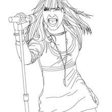 Desenho da Demi Lovato no palco para colorir