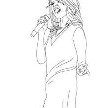 Desenho da Selena Gomez cantando para colorir