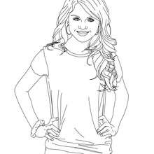Desenho da atriz Selena Gomez para colorir