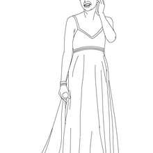 Desenho da Taylor Swift com um lindo vestido para colorir