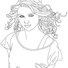 O retrato da Taylor Swift para colorir online