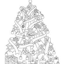 Desenho de uma Árvore de Natal brilhante para colorir