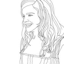 Retrato da Emma Watson feliz para colorir