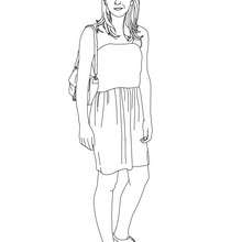 Desenho para colorir online da Emma Watson em pé