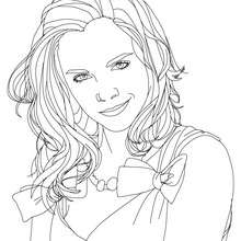 Desenho para colorir da Emma Watson sorrindo