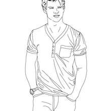 Desenho do Taylor Lautner para colorir