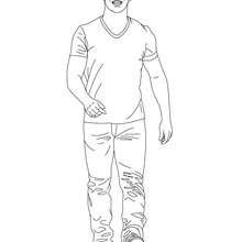 rei, Desenho do Taylor Lautner andando para colorir