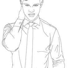 Desenho do Taylor Lautner posando para colorir