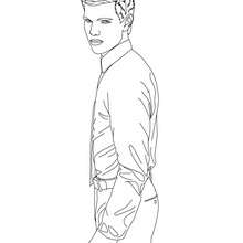 Desenho do Taylor Lautner de lado para colorir