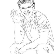Desenho do Taylor Lautner saudando seus fans para colorir