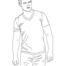 Desenho do Taylor Lautner, o ator de twilight para colorir
