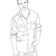 Desenho do ator Taylor Lautner  para colorir
