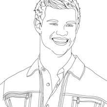 Retrato do lindo Taylor Lautner  para colorir