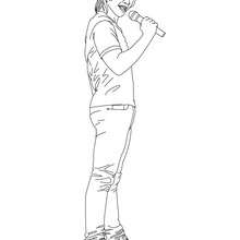 Desenho do Joe Jonas cantando para colorir