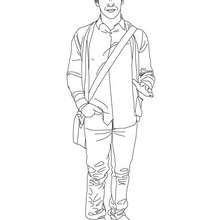Desenho do Nick Jonas de lado para colorir