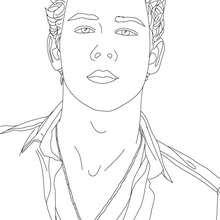 Retrato do lindo Nick Jonas para colorir