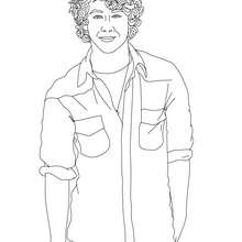 Desenho do Nick Jonas sorrindo para colorir