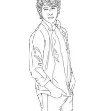 Desenho do Nick Jonas posando para colorir