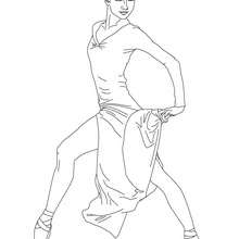Desenho de uma bailarina de Balé contemporâneo para colorir