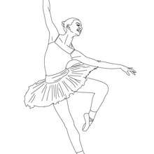 Desenho de uma bailarina fazendo um retiré para colorir