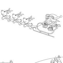 Desenho do trenó do Papai Noel para colorir