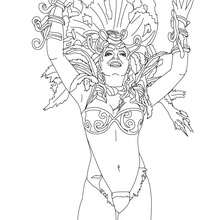 Desenho da rainha do carnaval do Rio para colorir
