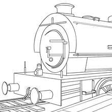Desenho de uma locomotiva a vapor antiga para colorir online