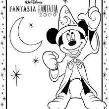 Desenho de Fantasia, O MÁGICO MICKEY para colorir