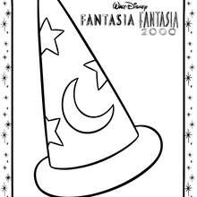 Desenho de Fantasia com o CHAPÉU MÁGICO para colorir
