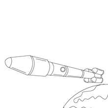 Desenho de um foguete espacial para colorir