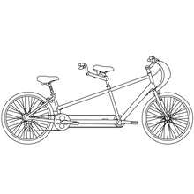 Desenho de uma bicicleta Tandem para colorir